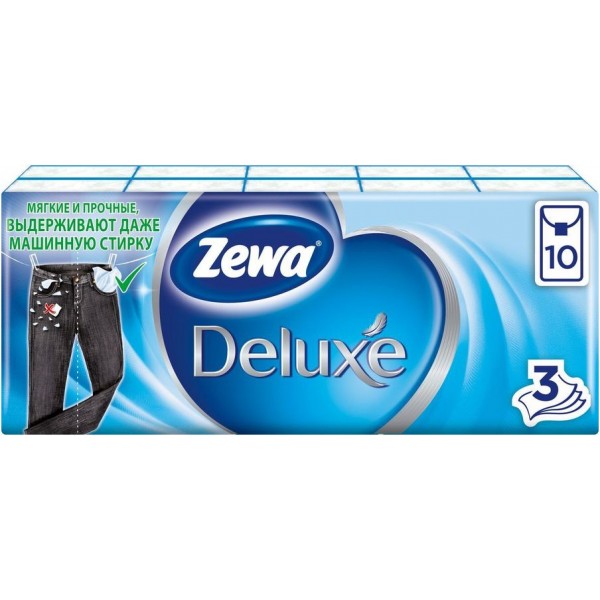 Платочки носовые Zewa Deluxe (10*10 шт) Платочки носовые Zewa Deluxe (10*10 шт)