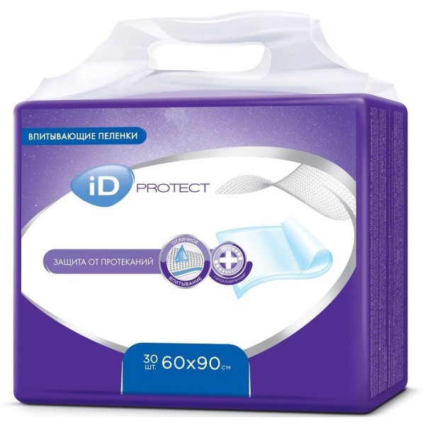 Пелёнки гигиенические iD Protect 60*90 см (30 шт) Пелёнки гигиенические iD Protect 60*90 см (30 шт)