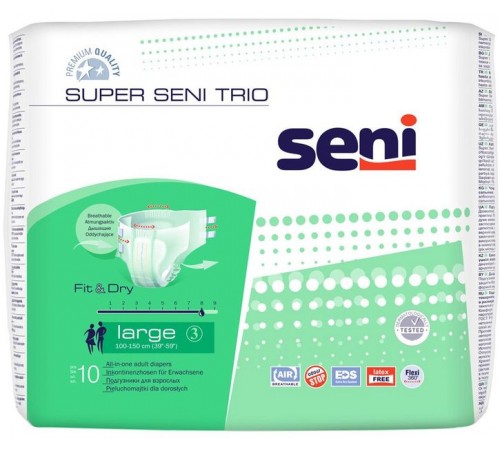 Подгузники для взрослых Seni Super Trio Large 3 (10 шт)