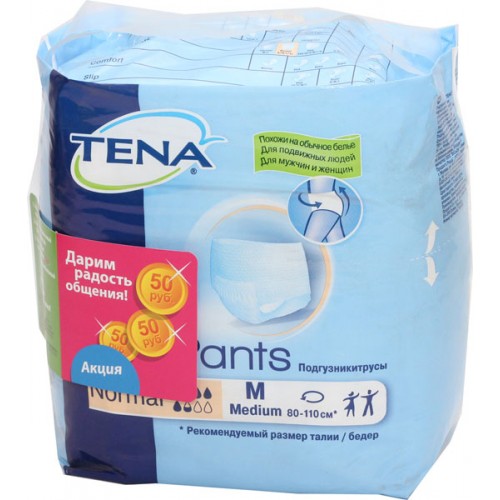 Подгузники-трусы для взрослых Tena Pants Normal Medium 80-110 см (10 шт)