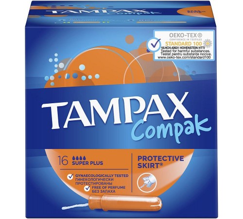 Тампоны Tampax Compak Super Plus с аппликатором (16 шт)