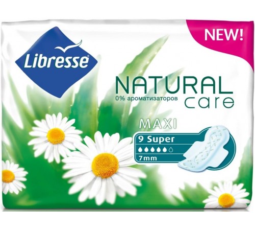 Прокладки Libresse Natural Care Maxi Super (9 шт)