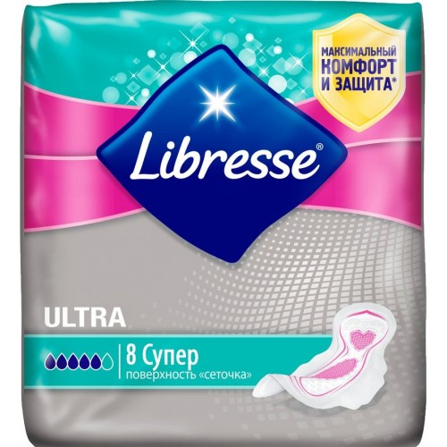 Прокладки Libresse Invisible Ultra Super с сеточкой (8 шт)