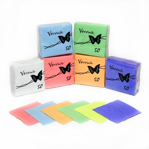 Салфетки бумажные Verona Цветные (50 шт)