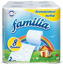 Туалетная бумага Familia Plus Радуга двухслойная (8 шт)