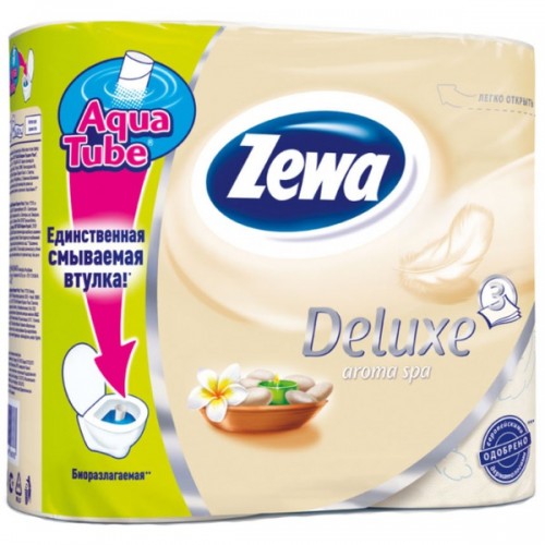 Туалетная бумага Zewa Deluxe трехслойная Aroma SPA (4 шт)