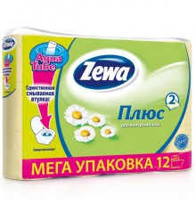 Туалетная бумага Zewa Плюс двухслойная Ромашка (12 шт)