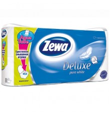 Туалетная бумага Zewa Deluxe трехслойная Белая (8 шт)