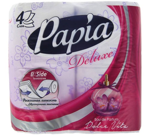 Туалетная бумага Papia Deluxe Dolce Vita четырехслойная (4 шт)