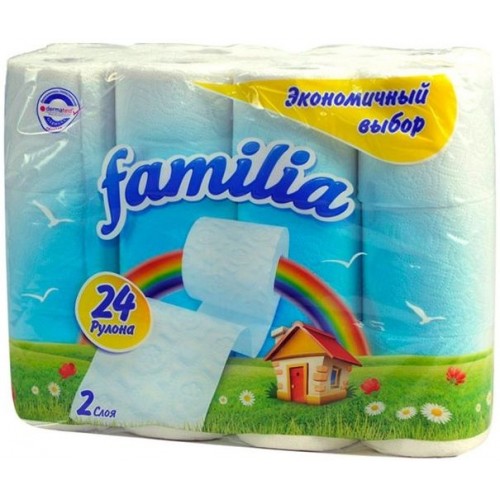 Туалетная бумага Familia Plus Радуга двухслойная (24 шт)