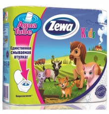 Туалетная бумага Zewa Deluxe трехслойная Kids (4 шт)