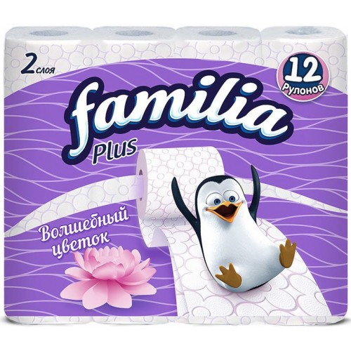 Туалетная бумага Familia Plus Волшебный цветок двухслойная (12 шт)