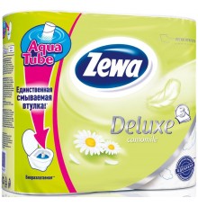 Туалетная бумага Zewa Deluxe трехслойная Ромашка (4 шт)