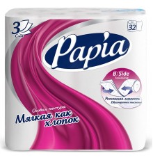 Туалетная бумага Papia Белая трехслойная (32 шт)