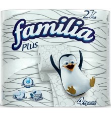 Туалетная бумага Familia Plus Белая двухслойная (4 шт)