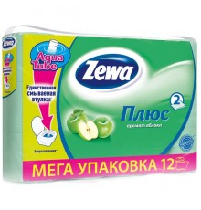 Туалетная бумага Zewa Плюс двухслойная Яблоко (12 шт)
