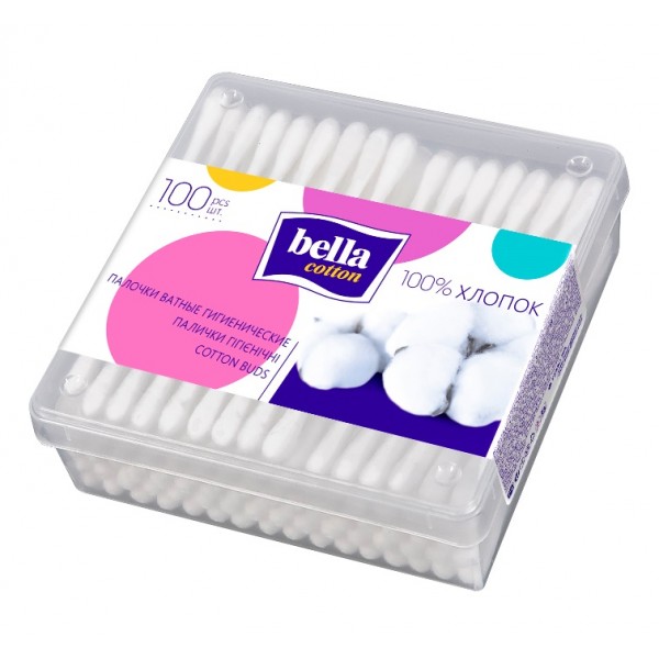 Ватные палочки Bella Cotton Квадрат (100 шт) Ватные палочки Bella Cotton Квадрат (100 шт)