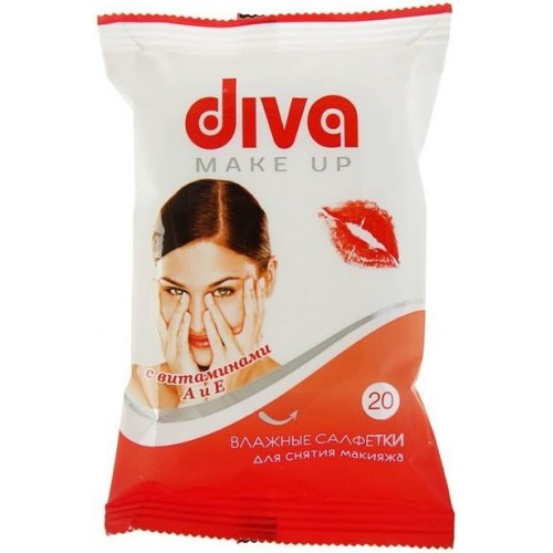 Влажные салфетки Diva Для снятия макияжа (20 шт)