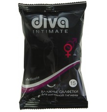 Влажные салфетки Diva intimate Black для интимной гигиены (15 шт)