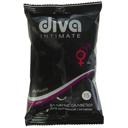 Влажные салфетки Diva intimate Black для интимной гигиены (15 шт)