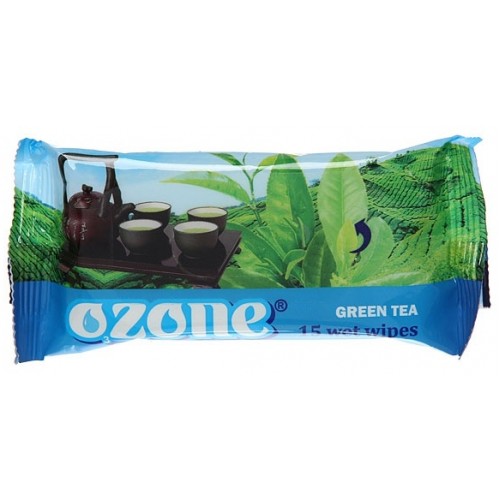  Влажные салфетки Ozone с ароматом зелёного чая (15 шт)