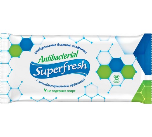 Влажные салфетки Superfresh Антибактериальные (15 шт)