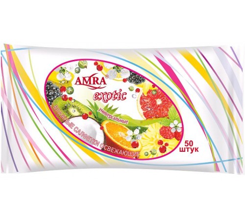 Влажные салфетки Amra Exotic освежающие (50 шт)