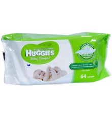 Влажные салфетки детские Huggies Ultra Comfort с Алоэ (64 шт)