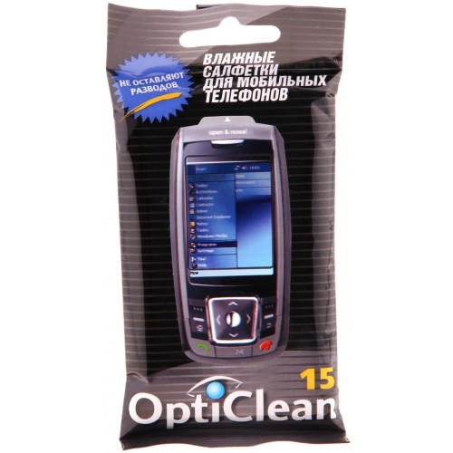 Влажные салфетки OptiClean Для мобильных телефонов (15 шт)