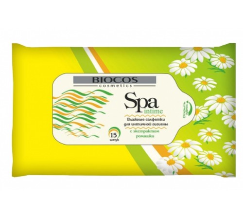 Влажные салфетки BioCos SPA с экстрактом ромашки (15 шт)