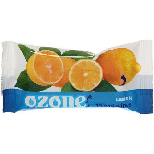 Влажные салфетки Ozone Свежесть лимона (15 шт)
