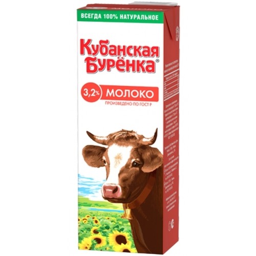 Молоко Кубанская Буренка 3.2% (1.45 л) ТВА
