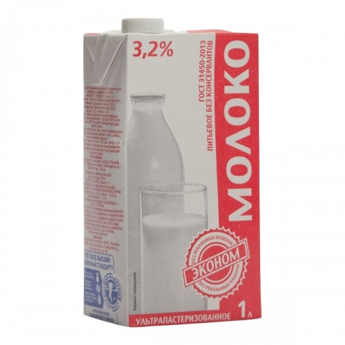 Молоко Эконом ультрапастеризованное 3.2% (1 л) ТБА