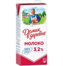 Молоко Домик в деревне ультрапастеризованное 3.2% (0.92 л) ТБА