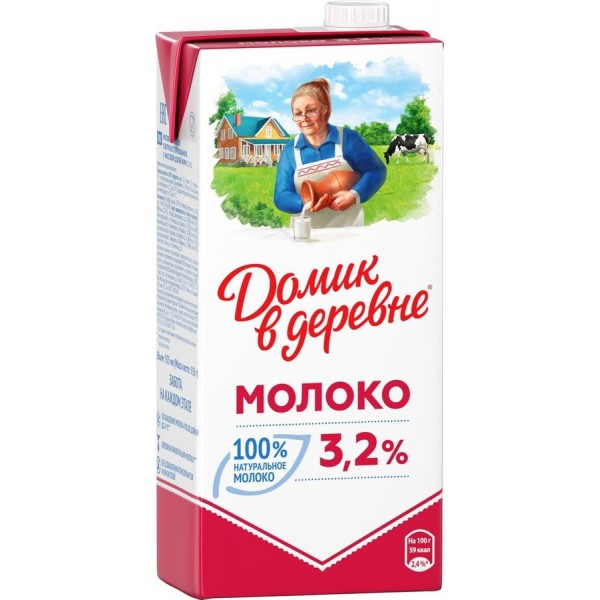 Молоко Домик в деревне ультрапастеризованное 3.2% (0.92 л) ТБА Молоко Домик в деревне ультрапастеризованное 3.2% (0.92 л) ТБА