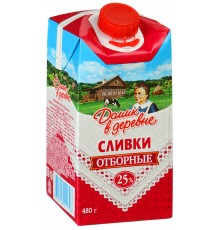 Сливки Домик в деревне Отборные 25% (480 гр)