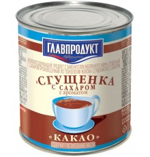Сгущенка с сахаром и ароматом какао Главпродукт (380 гр) ж/б