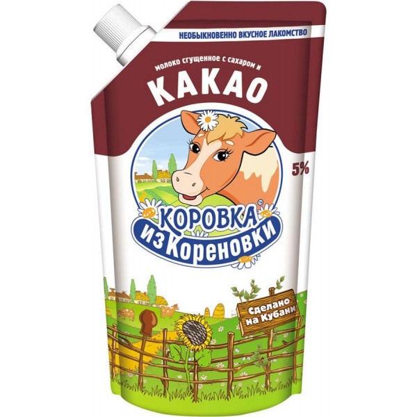 Молоко сгущенное Коровка из Кореновки с сахаром и какао 5% (270 гр) д/п Молоко сгущенное Коровка из Кореновки с сахаром и какао 5% (270 гр) д/п