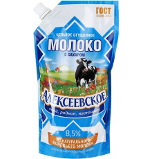 Молоко сгущенное Алексеевское цельное с сахаром 8.5% (650 гр) д/п