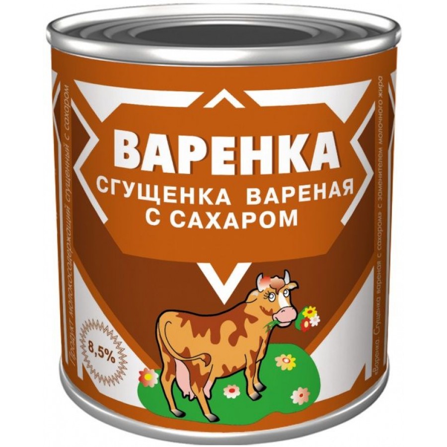 Варенка сгущенка варёная с сахаром Коровка 8.5% (370 гр) ж/б