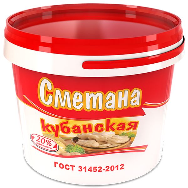 Сметана Кубанская 20% (900 гр) ведро