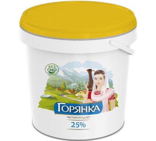 Сметанный продукт Горянка 25% (5 кг) ведро