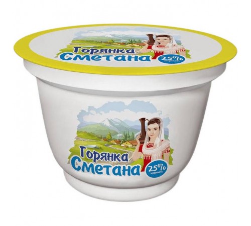 Сметанный продукт Горянка 25% (200 гр) пл/стакан