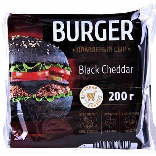 Сыр плавленый Burger Black Cheddar 45% (200 гр)
