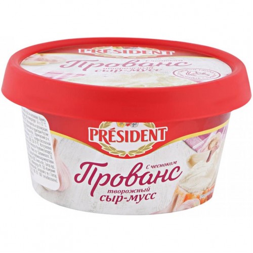 Сыр-мусс творожный President Прованс с чесноком 60% (120 гр)