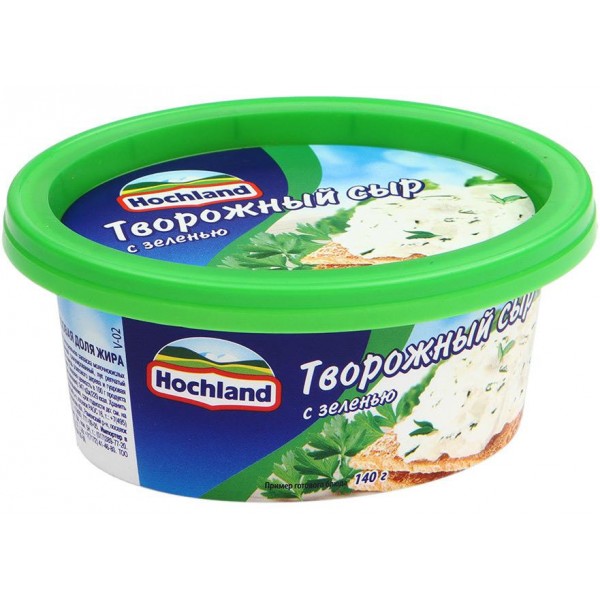 Творожный сыр Hochland с зеленью 60% (140 гр) Творожный сыр Hochland с зеленью 60% (140 гр)