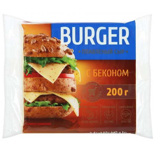 Сыр плавленый Burger с Беконом 45% (200 гр)