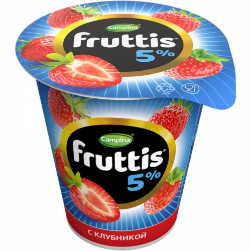 Йогурт Fruttis Сливочное лакомство Клубника 5% (290 гр)