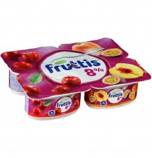 Йогурт Fruttis Суперэкстра Вишня/Персик-Маракуйя 8% (115 гр)
