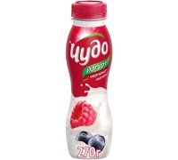 Йогурт Чудо питьевой Черника-Малина 2.4% (270 гр)